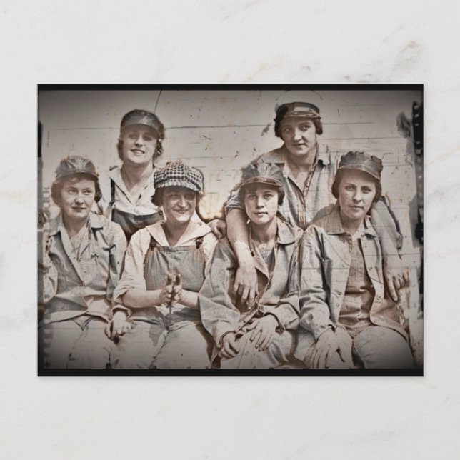 Gruppera varvsarbetare på Wharf Vykort (Framsida)