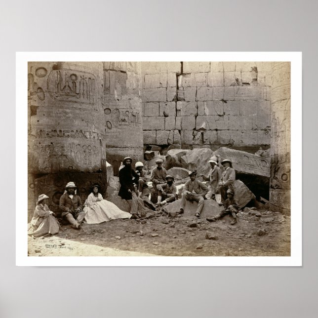 Gruppfotografi i Hall of Columns, Karnak, T Poster (Framsidan)