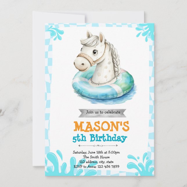 Gruppinbjudan till Horse bassäng Inbjudningar (Framsida)