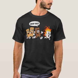 Gruppknuff Marshmallow Läggereld Smores Rolig Camp T Shirt