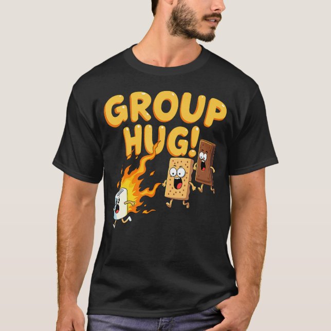 Gruppknuff Smores Camping Grillning T Shirt (Framsida)