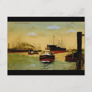 Gruss aus Hamburg, Hafen Vintage Vykort