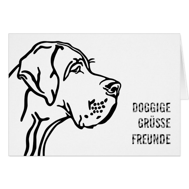 Gruß mit Dogge OBS Kort (Framsidan Horizontal)