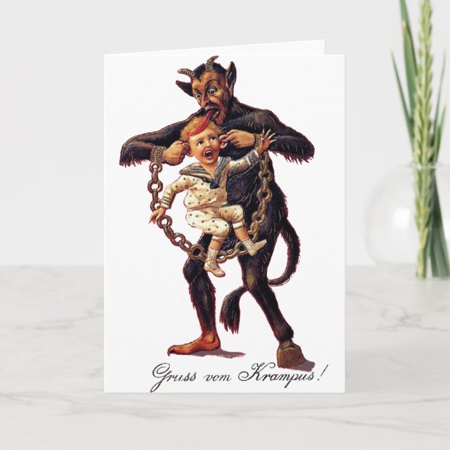 Gruss vom (Hälsning from) Krampus Helgkort (Framsida)