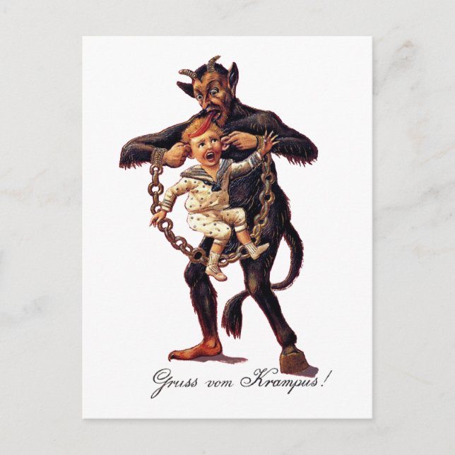 Gruss vom (Hälsning from) Krampus Vykort (Framsida)