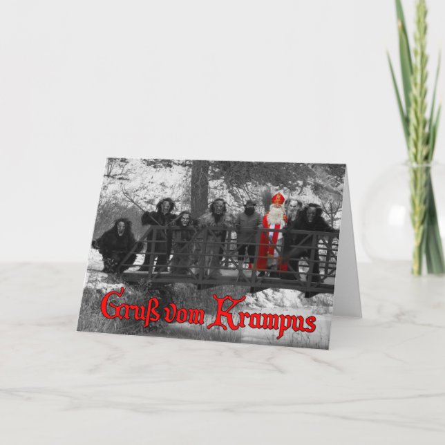 Gruß vom Krampus - B&W Helgkort (Framsida)