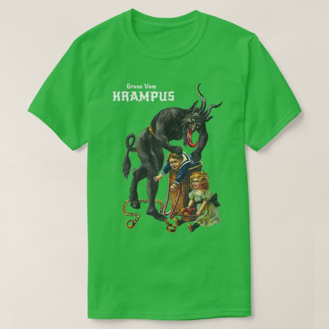Gruss Vom Krampus Hälsning från jul Germani T Shirt (Design framsida)