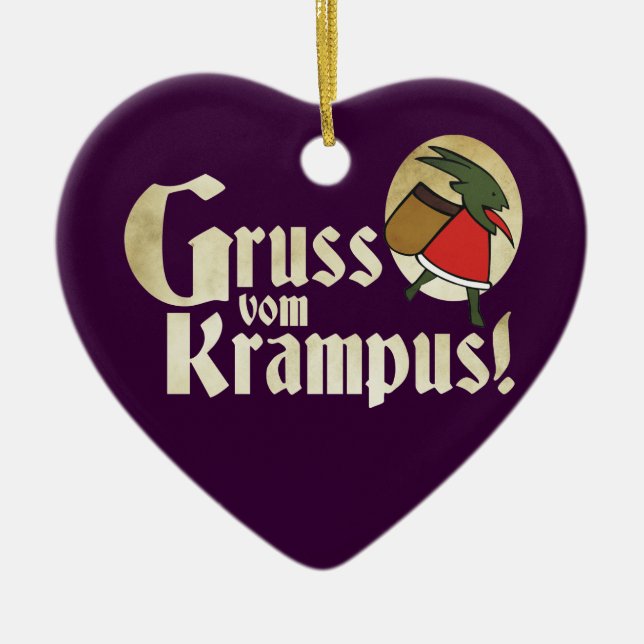 Gruss Vom Krampus Julgransprydnad Keramik (Framsidan)