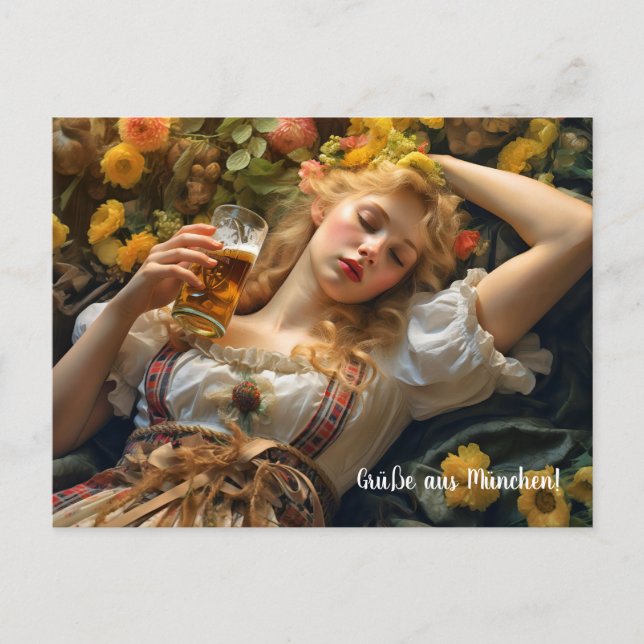 Grüße aus München! Bierzeltstimmung Vykort (Framsida)