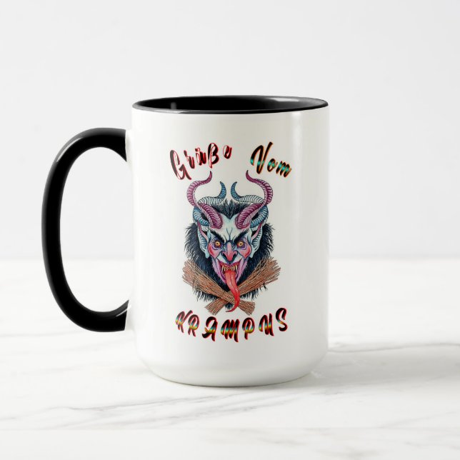 Grüße Vom Krampus Yule Djävulen December Krampunac Mugg (Vänster)