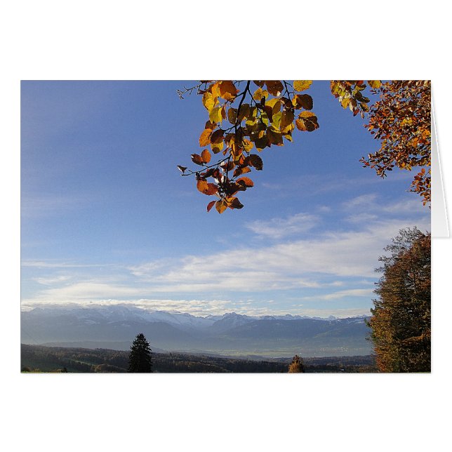 Grusskarte Bergpanorama, blanko Hälsningskort (Framsidan Horizontal)