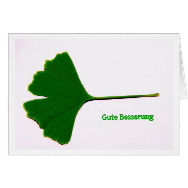 Grußkarte Gute Besserung Ginkgo-Blatt Hälsningskort (Framsidan Horizontal)