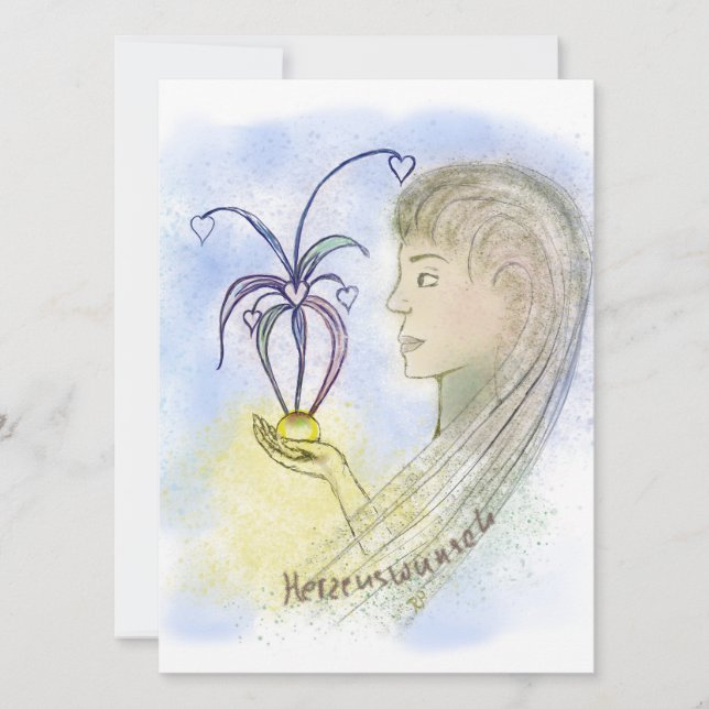 Grusskarte "Herzenswunsch" Kort (Framsida)