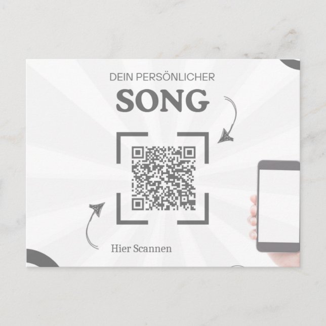 Grußkarte mit QR-Code für einen Song Vykort (Framsida)