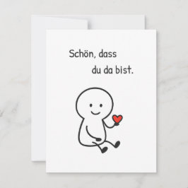Grußkarte „Schön, dass du da bist.“  - Strichfigur Anteckningskort