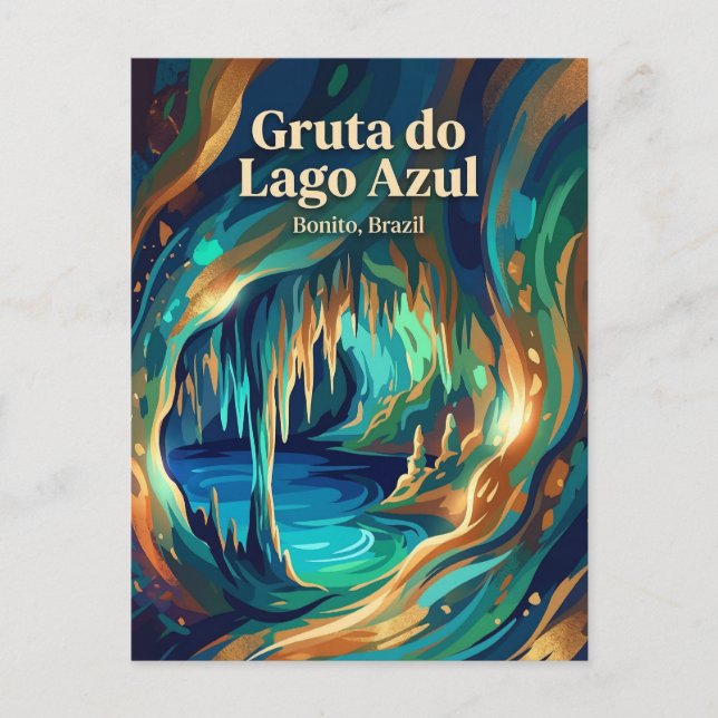 Gruta do Lago Azul Brazil Vykort (Framsida)