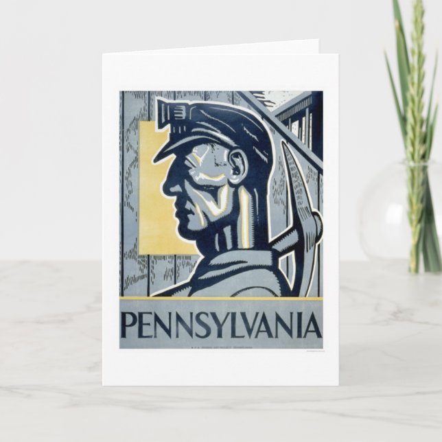Gruvarbetare i Pennsylvania 1937 WPA Kort (Framsida)