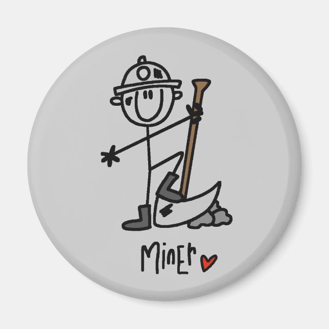 Gruvarbetare Pinnefigur Magnet (Framsidan)
