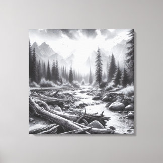 Gruvbrytning över Gräs-täckt Backe Canvastryck