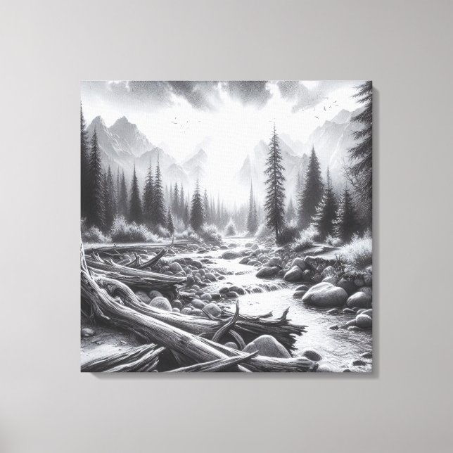 Gruvbrytning över Gräs-täckt Backe Canvastryck (Framsida)