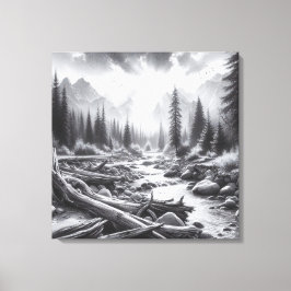 Gruvbrytning över Gräs-täckt Backe Canvastryck