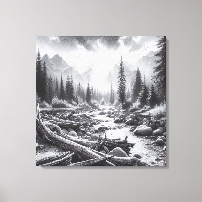 Gruvbrytning över Gräs-täckt Backe Canvastryck (Framsida)