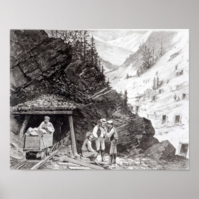 Gruvdrift i guld och Silver Poster (Framsidan)