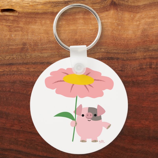 Gruvgris med gift-nyckelkedja (Rosa) för Tecknad Nyckelring (Framsida)