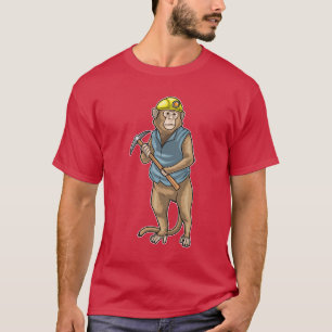 Gruvning av apa Miner Pickaxe T Shirt