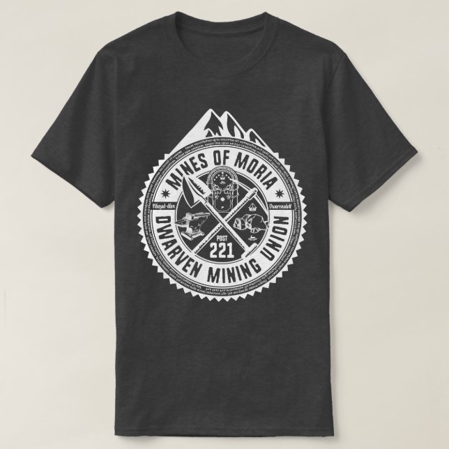 Gruvor från Moria Dwarven Mining Union T Shirt (Design framsida)