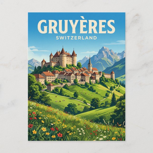 Gruyères Schweiz Vykort (Framsida)