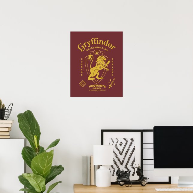 GRYFFINDOR™ Beslutsamhet Mod Kourage Vapen Poster (Hemmakontoret)