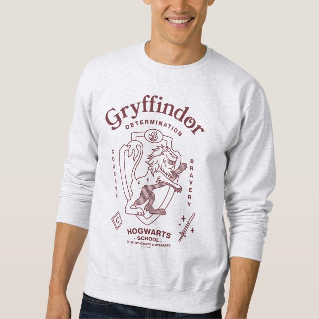 GRYFFINDOR™ Determination Courage Bravery Crest Lång Ärmad Tröja (Framsida)