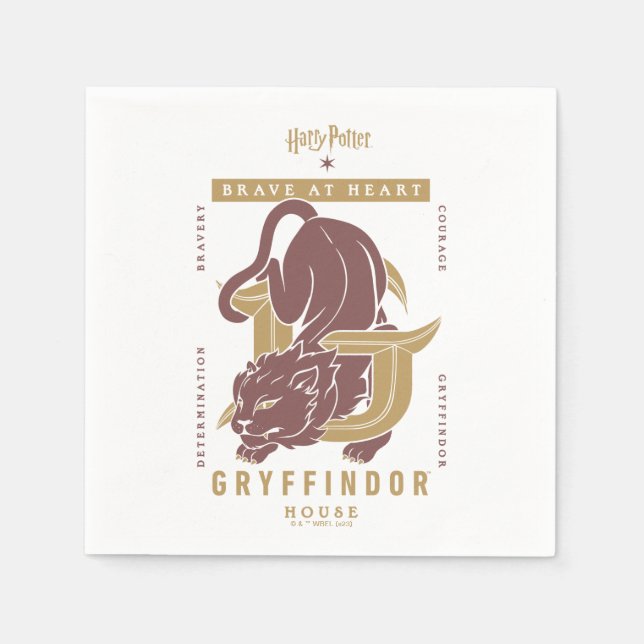 GRYFFINDOR™ House Modigt i hjärtat Pappersservett (Framsidan)