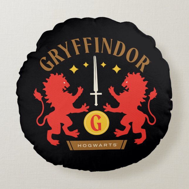 GRYFFINDOR™ Hus Dubbel Lejon Svärd Grafik Rund Kudde (Framsidan)