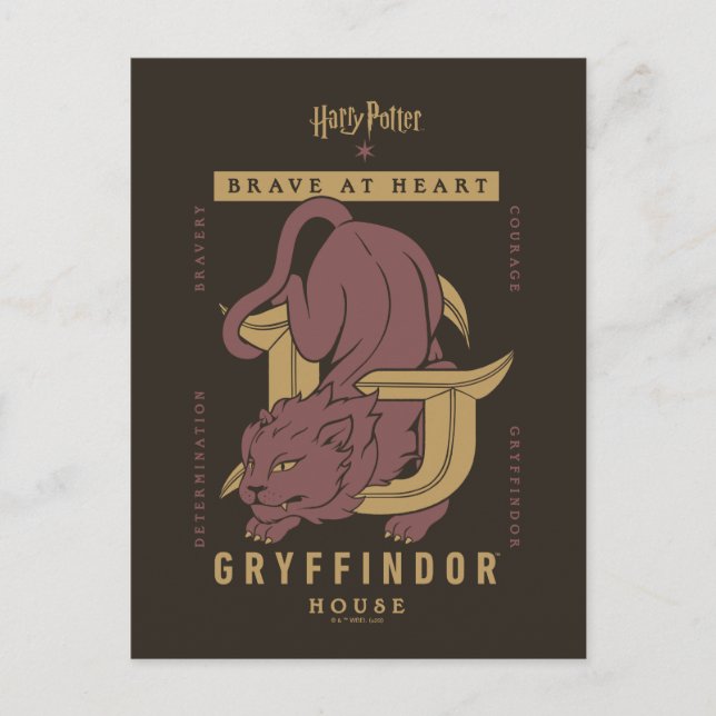 GRYFFINDOR™ Hus Modigt i Hjärtat Vykort (Framsida)