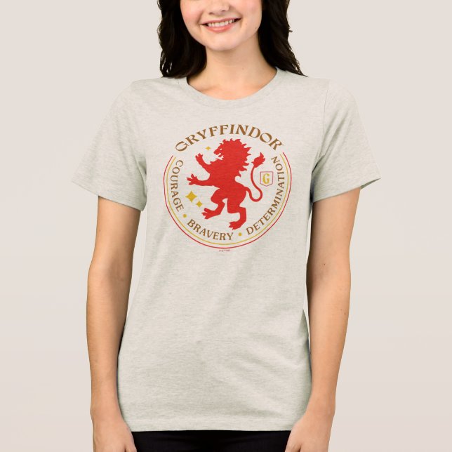 GRYFFINDOR™ Red Lion House Pride Badge T Shirt (Framsida)