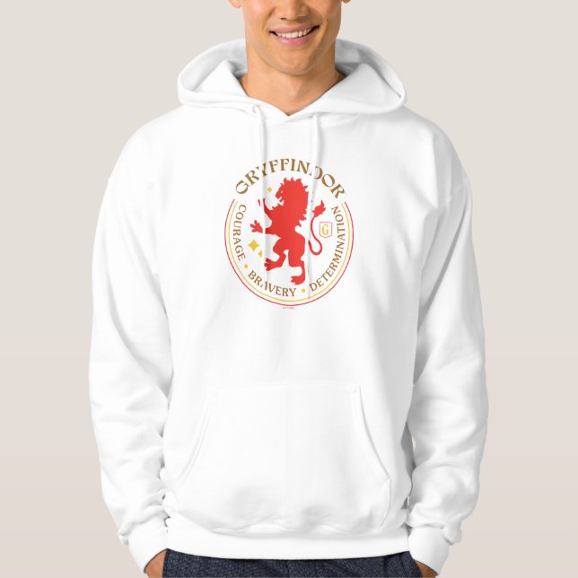 GRYFFINDOR™ Röd Lejon Hus Stolt Märke Hoodie (Framsida)
