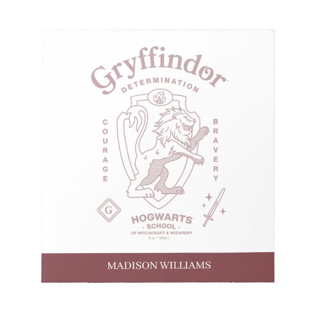 GRYFFINDOR™ Utslutelse Mod Modighet Vapenmärke Anteckningsblock (Framsida)