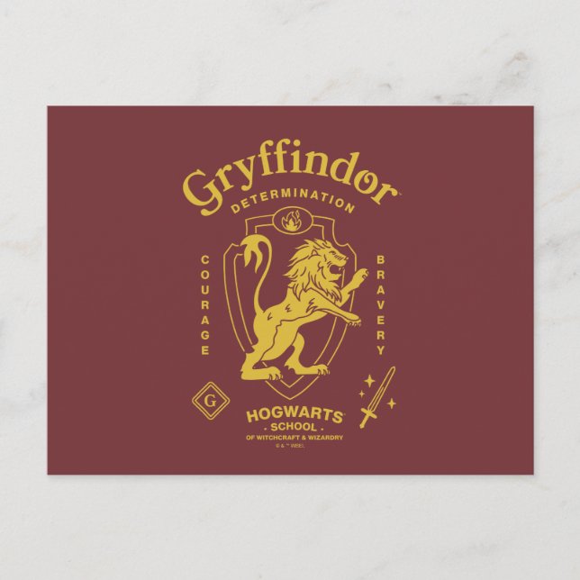 GRYFFINDOR™ Utslutelse Mod Modighet Vapenmärke Vykort (Framsida)