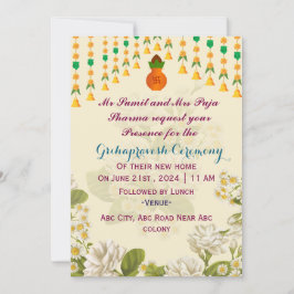 Gryhapravesh Ceremony-inbjudan Inbjudningar