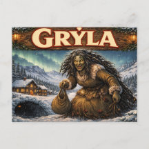 Gryla isländsk julpojke vykort