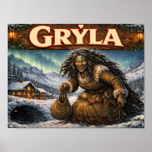 Gryla isländsk julpojkeaffisch