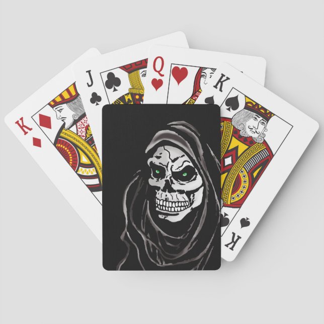 Grym design för dödreaperHalloween skalle Casinokort (Baksidan)