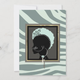 Grym, mynta gröntar och svart zebra tryck julkort