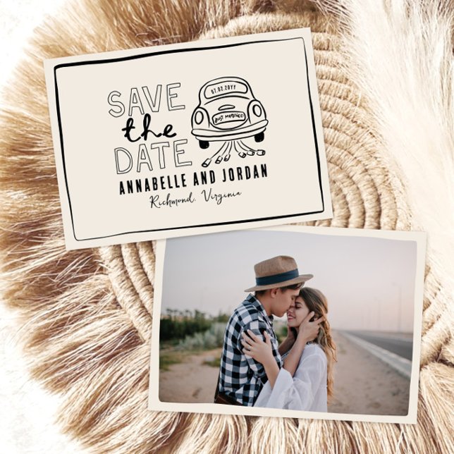 Grym- och svartvisk hand plockade-bil spara datumet (Skapare uppladdad)