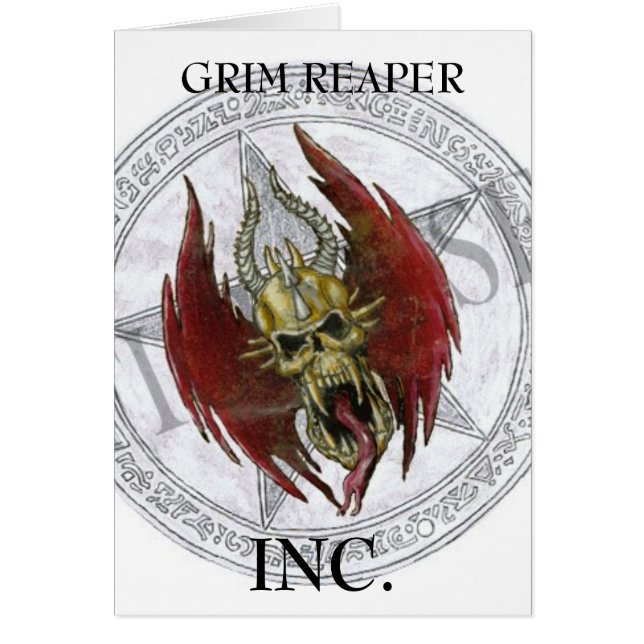 GRYM REAPER, INC. GREETINS KORT (Framsidan)