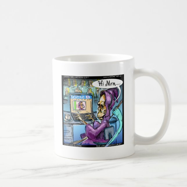 Grym Reaper & Skythe Funny Gifts Cards & Tees Kaffemugg (Höger)