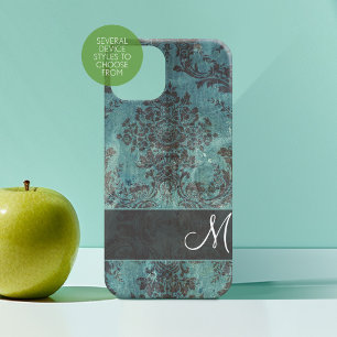 grymge damask Pattern med Monogram