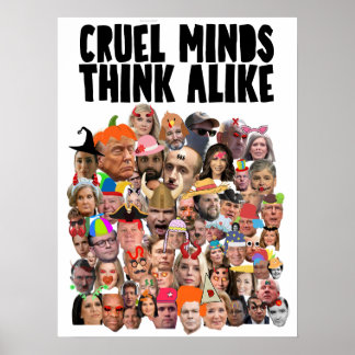 "GRYMMA SINNEN TÄNKER LIKADANT" PROTESTPLAKAT POSTER